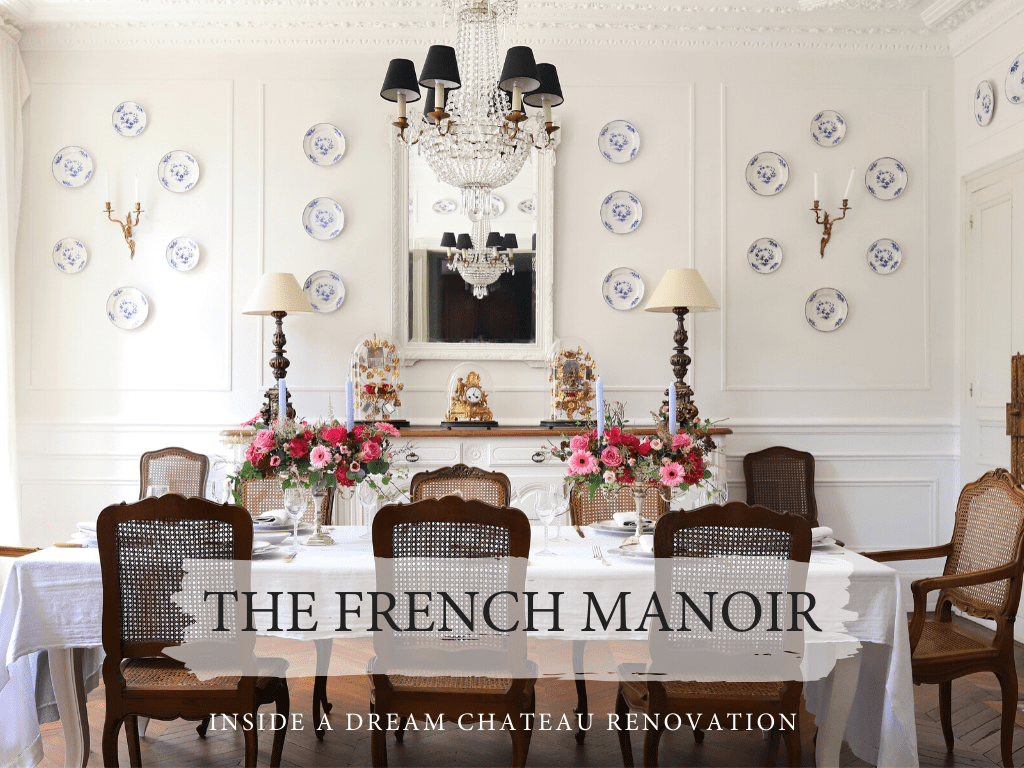 traditional dining room of a chateau in the Loire valley, dressed for lunch