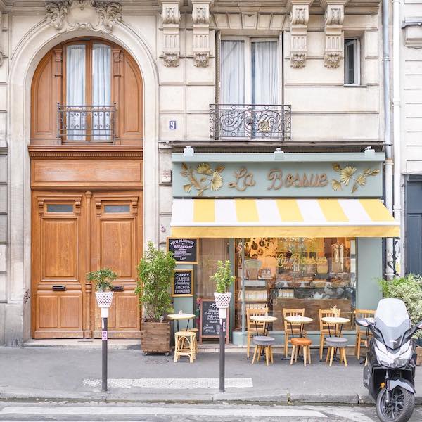 outside a typical parisian cafe