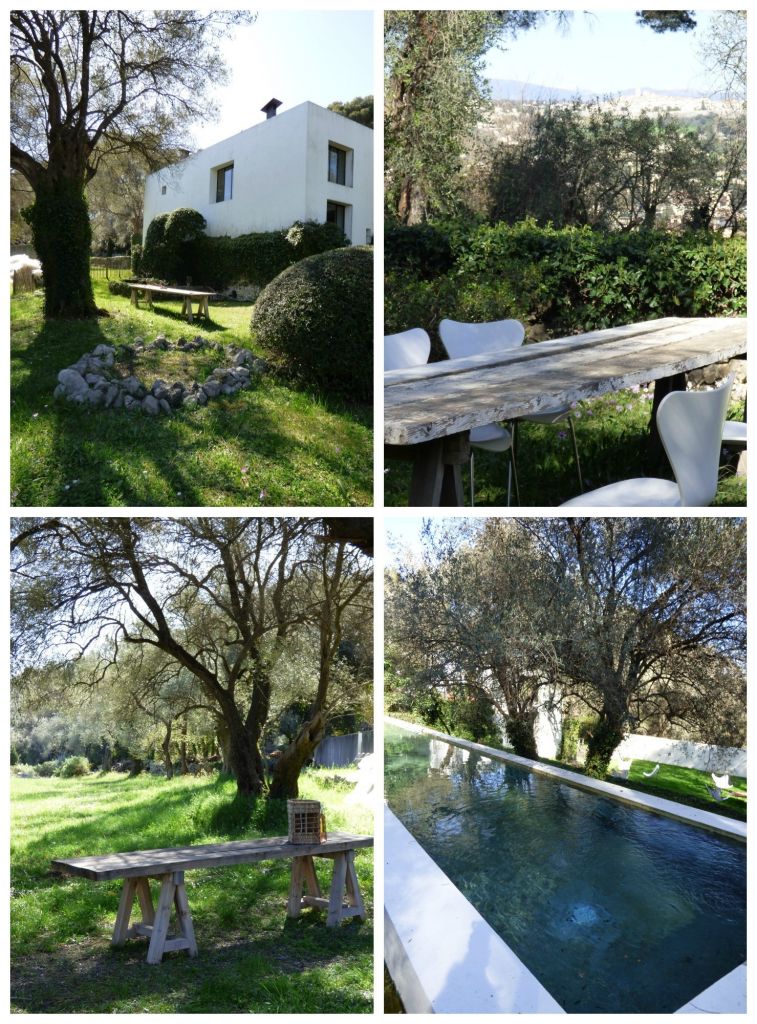 views of the garden, exterior and pool of a Provençal house