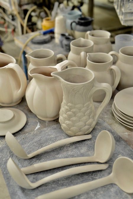 jugs, ladles and plates that have been in the kiln
