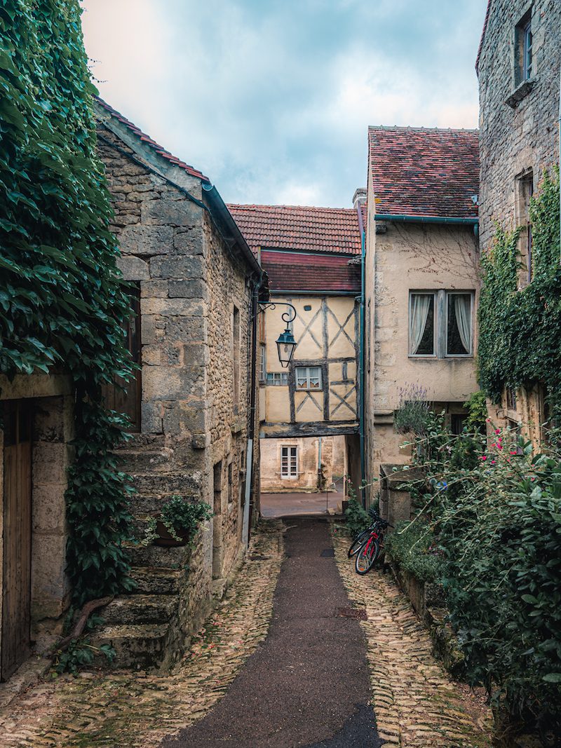 traditional architecture in Flavigny, France 
