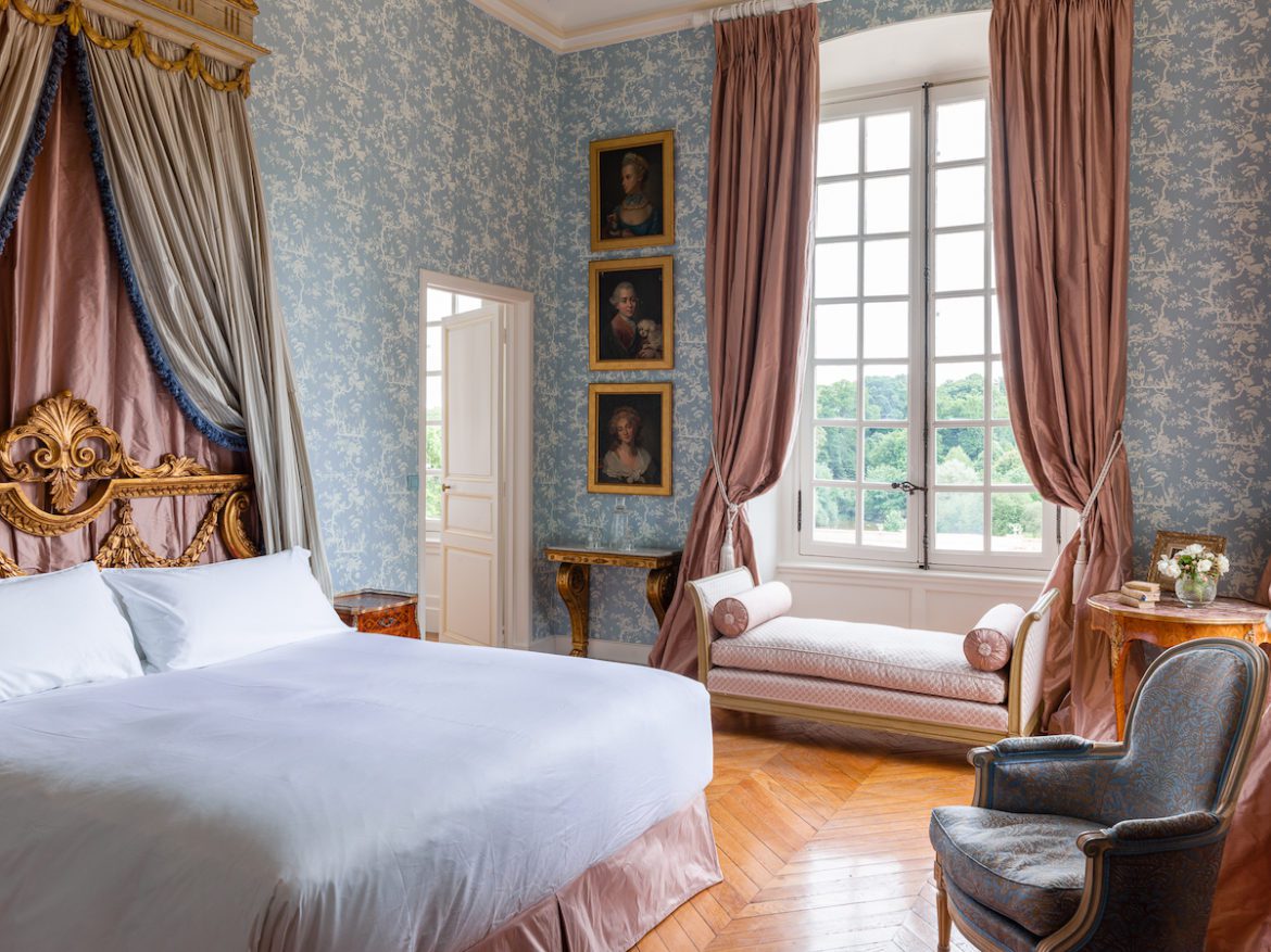 inside a chateau bedroom