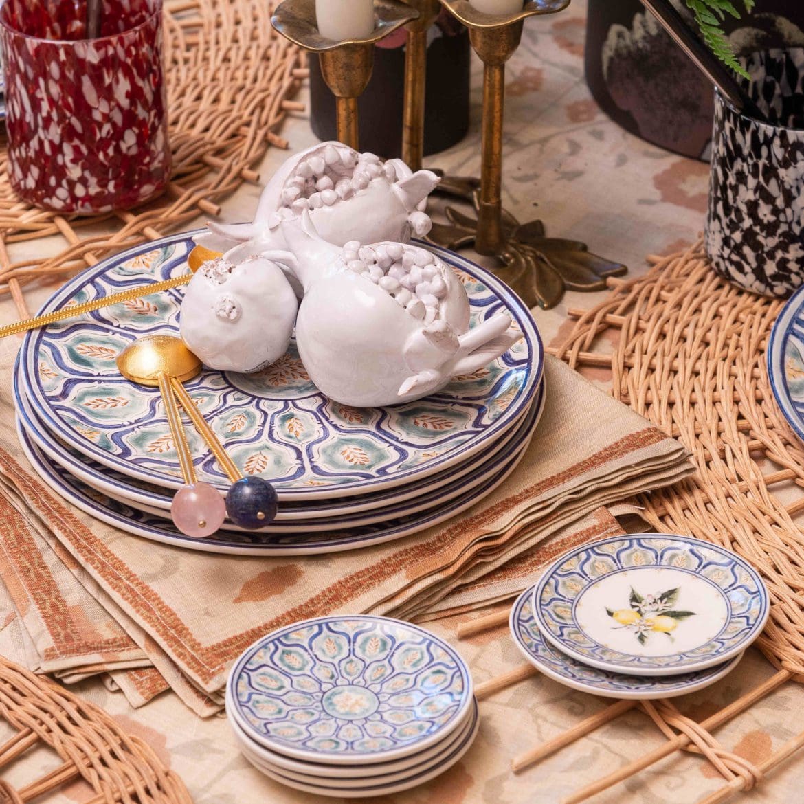 handpainted dishware and decorative objects
