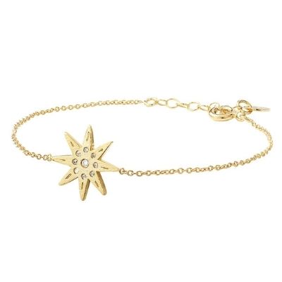 a golden bracelet with a star
