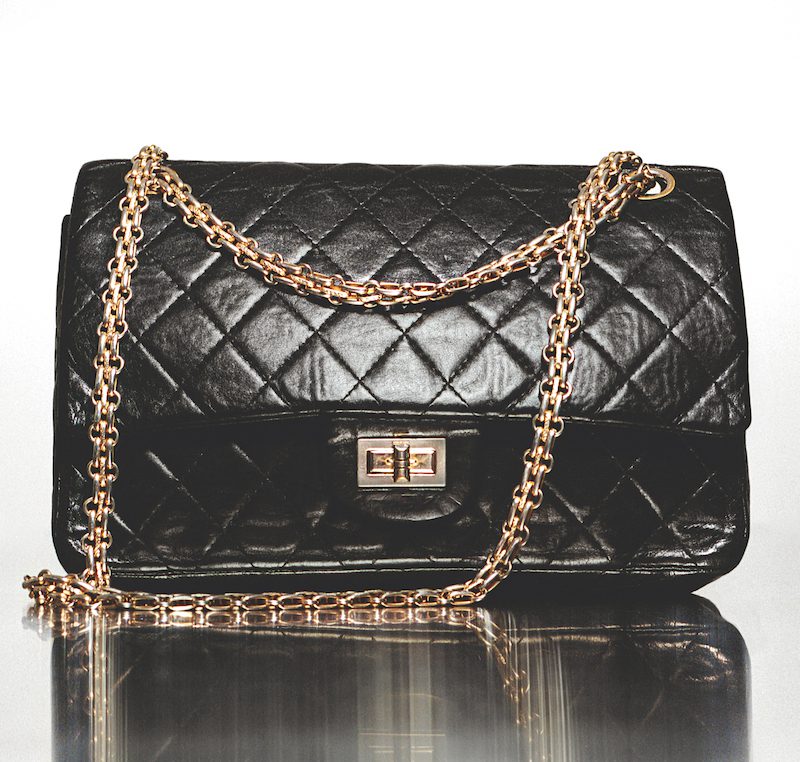 black chanel quilted purse with chain