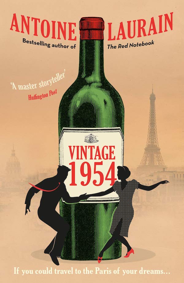 wine bottle on book cover