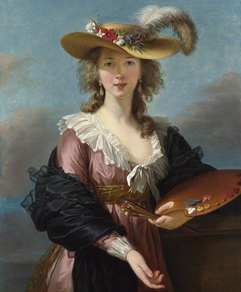 19th century painting of woman in hat