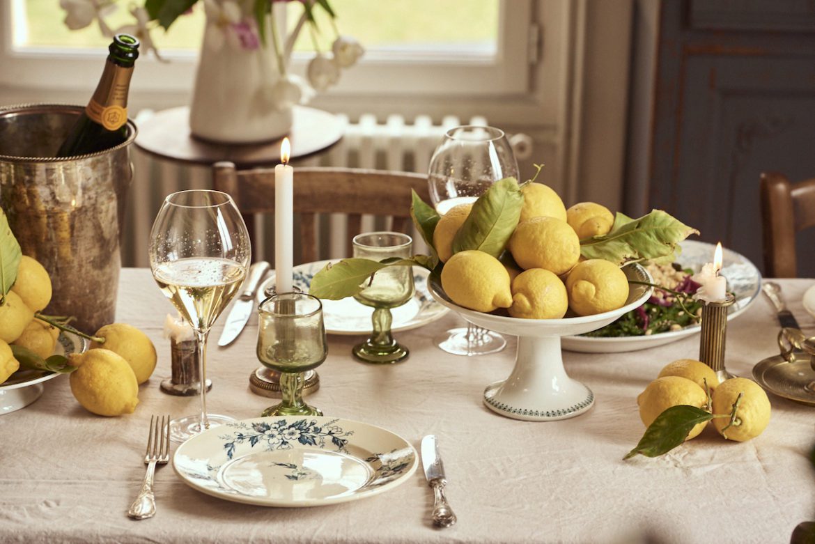 tablescape with lemons