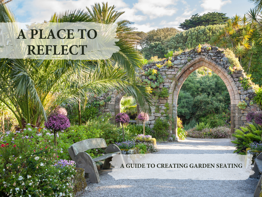 garden bench and pathway