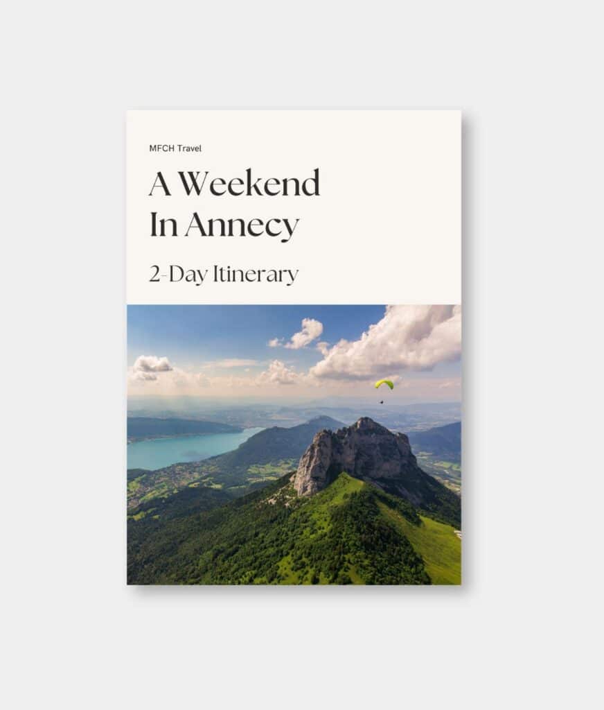 A Weekend in Annecy travel guide cover by My French Country Home.