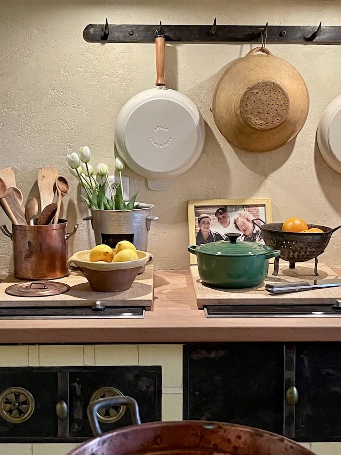 patricia wells kitchen with photo with julia child