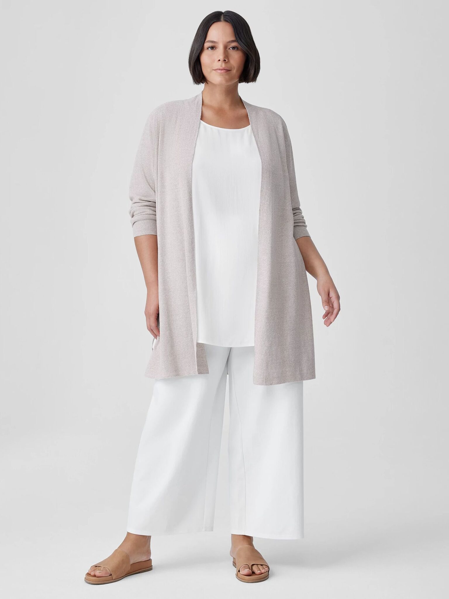 eileen fisher lightweight cotton cardigan garden party