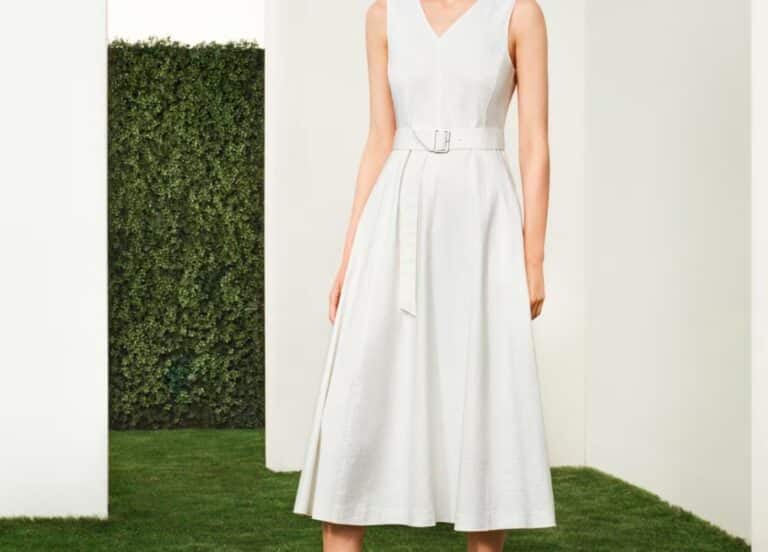 theory linen dress for garden party