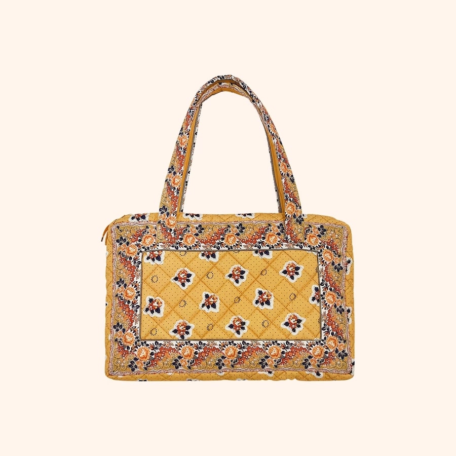 yellow quilted bag