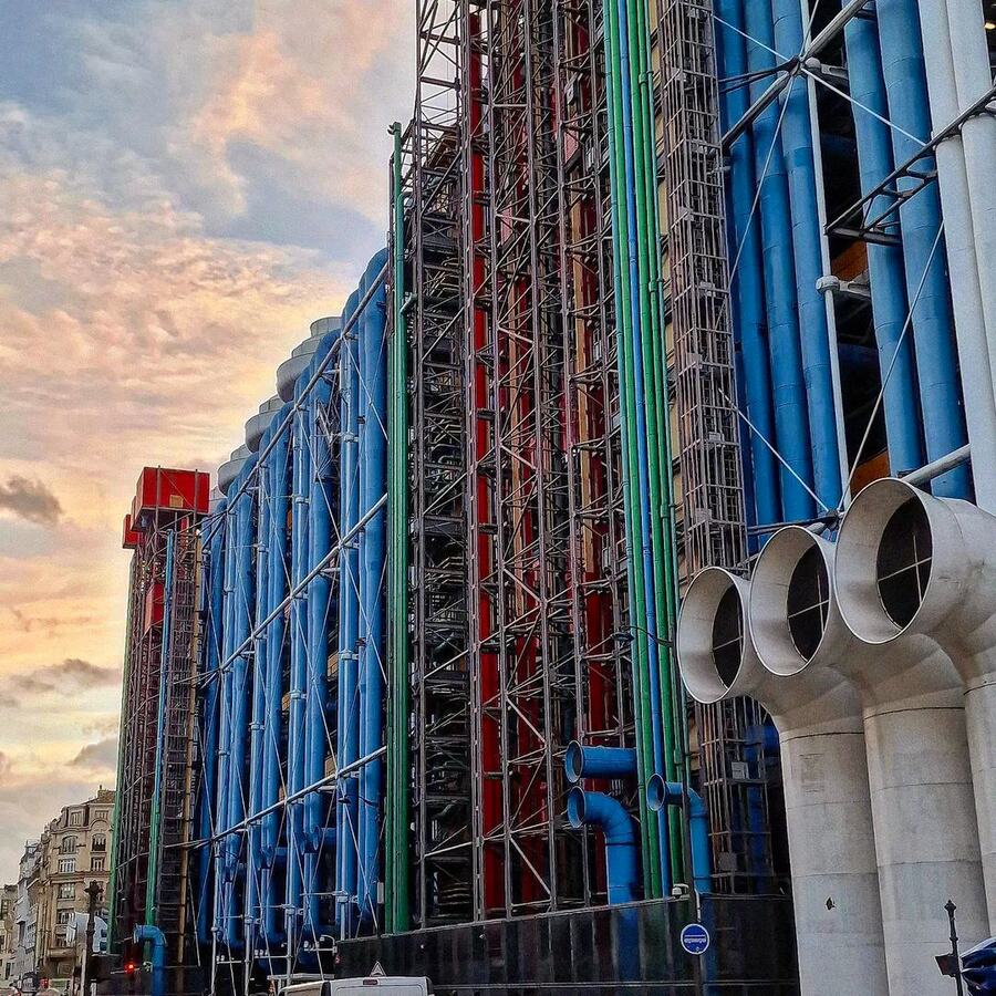 Colorful pipes on Centre Pompidou 