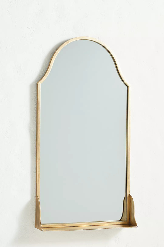 Gold mirror with shelf