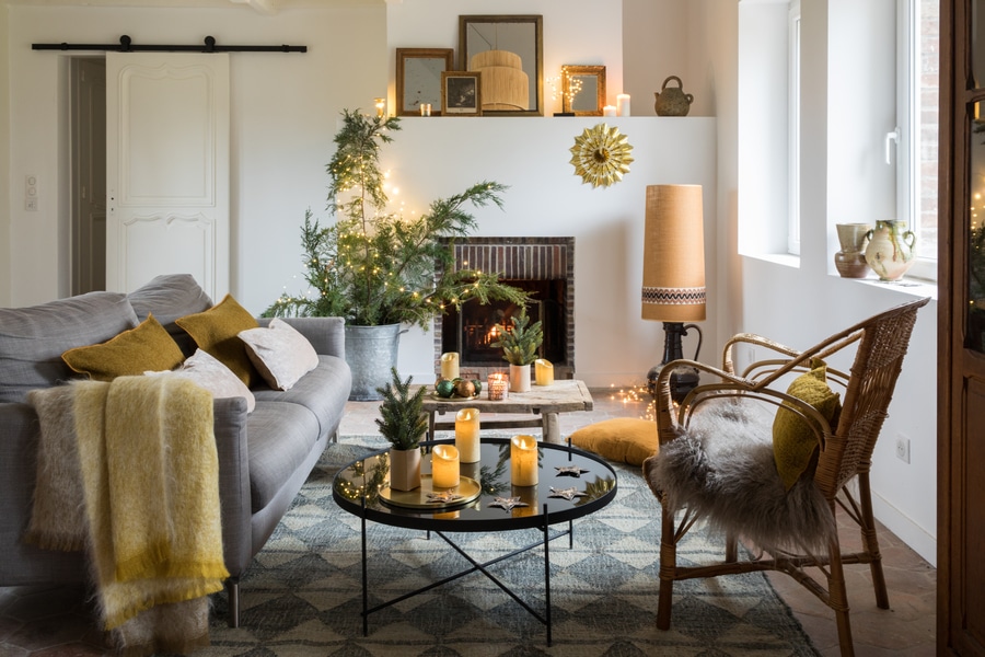 french country christmas living room