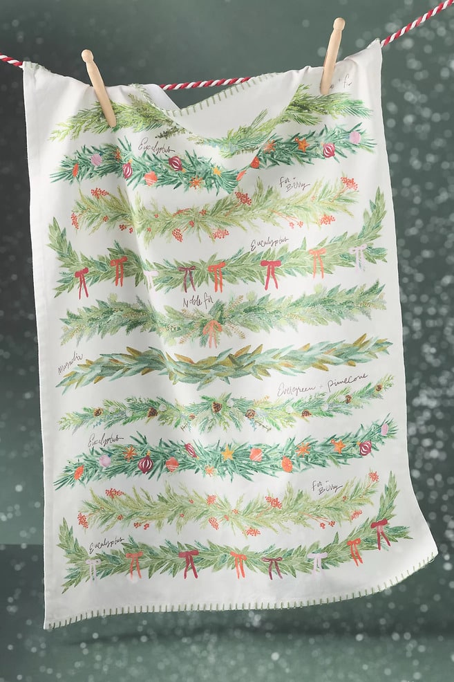 wreath tea towel