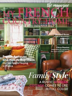 magazine cover with green sitting room