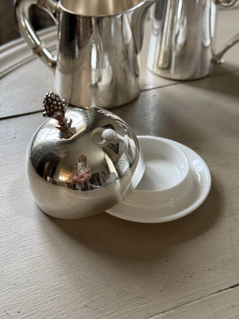 antique silver butter dish