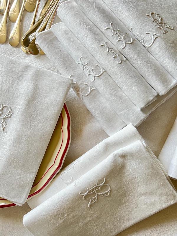 antique french napkins