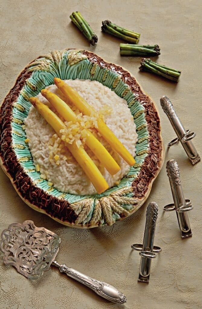 yellow asparagus risotto