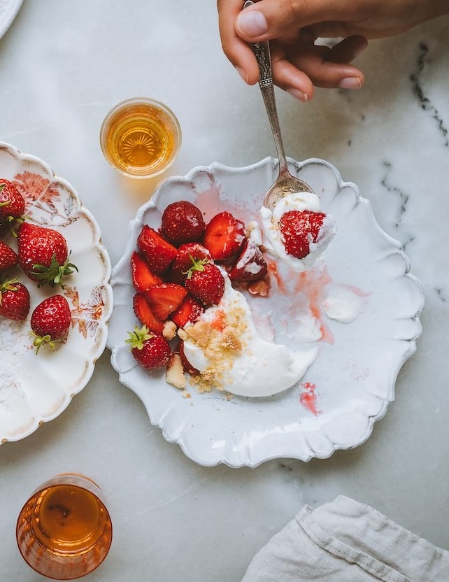strawberries with cream