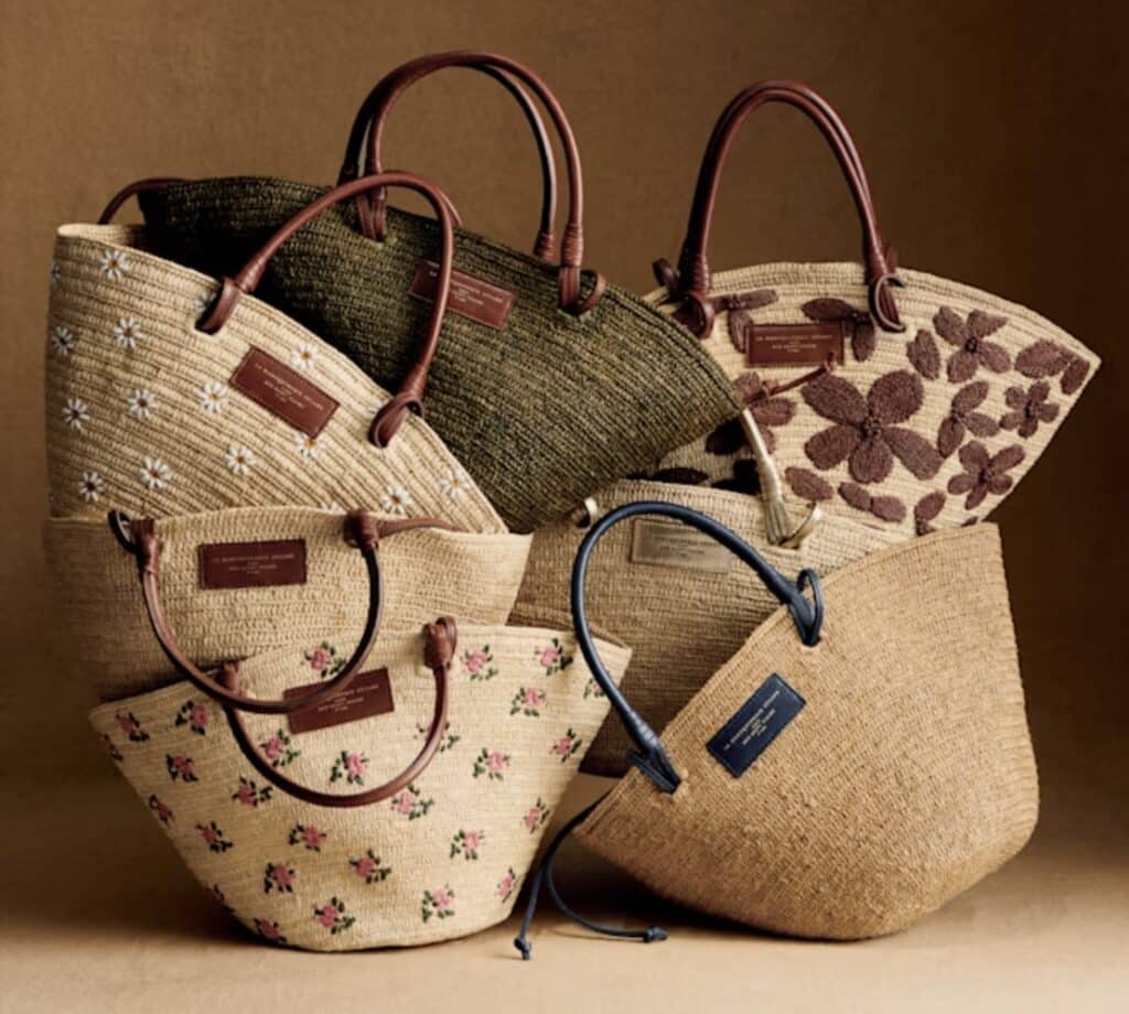 sezane woven basket bags