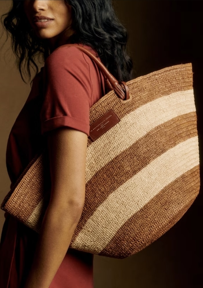 sezane woven basket bag large