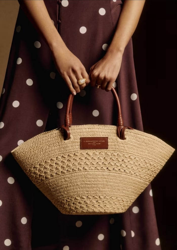 sezane woven basket bag medium