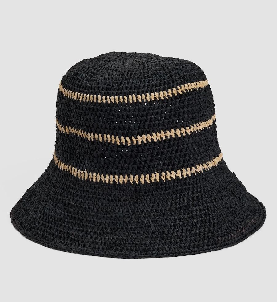 black straw hat