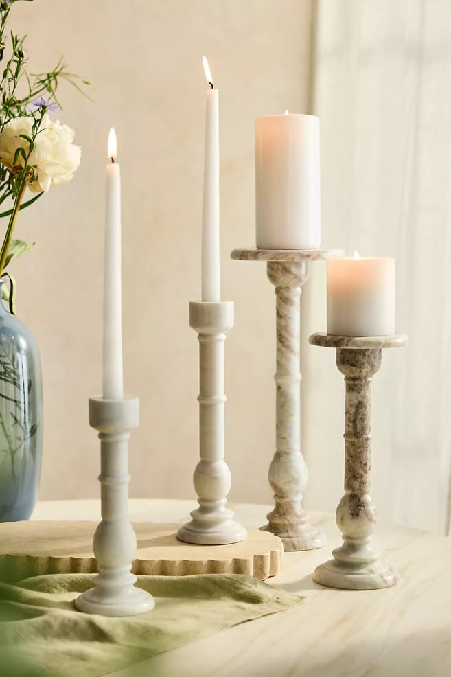 French grandeur: marble candlestick holder