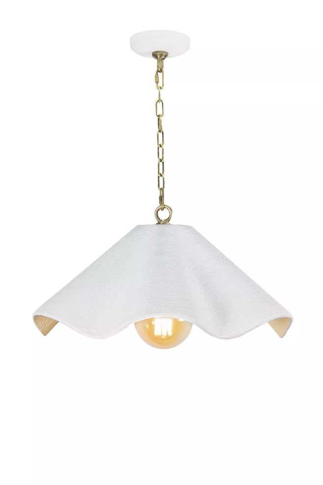 white ruffle pendant light