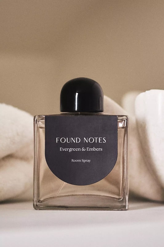 Found Notes Woody Evergreen & Embers Room Spray by Anthropologie.