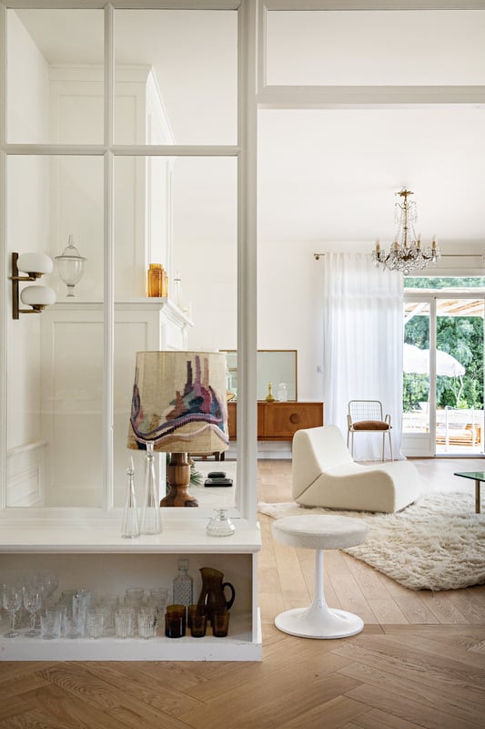 Bright home salon interior in Nantes, FranceK.