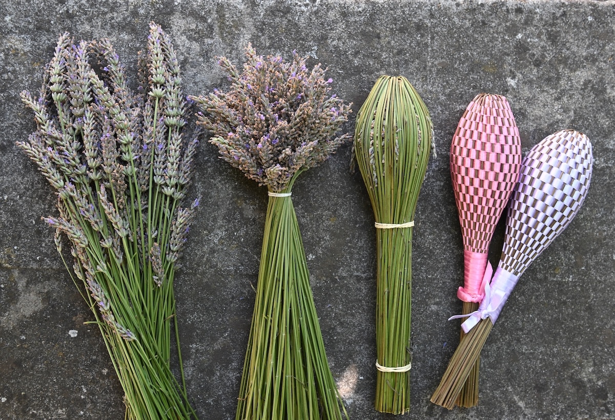 stages of the lavender wand creation
