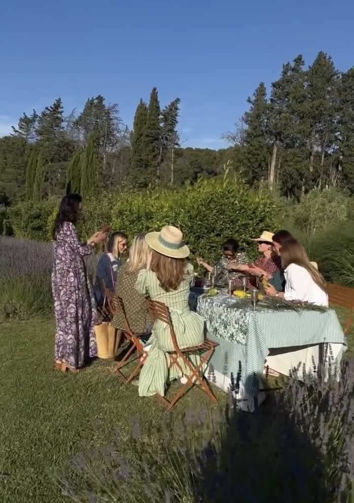 group of women taking a lavender wand making class