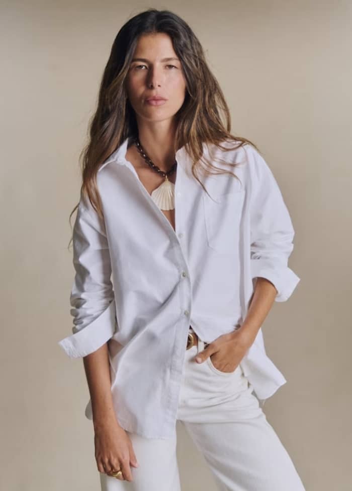 french summer fashion button down shirt