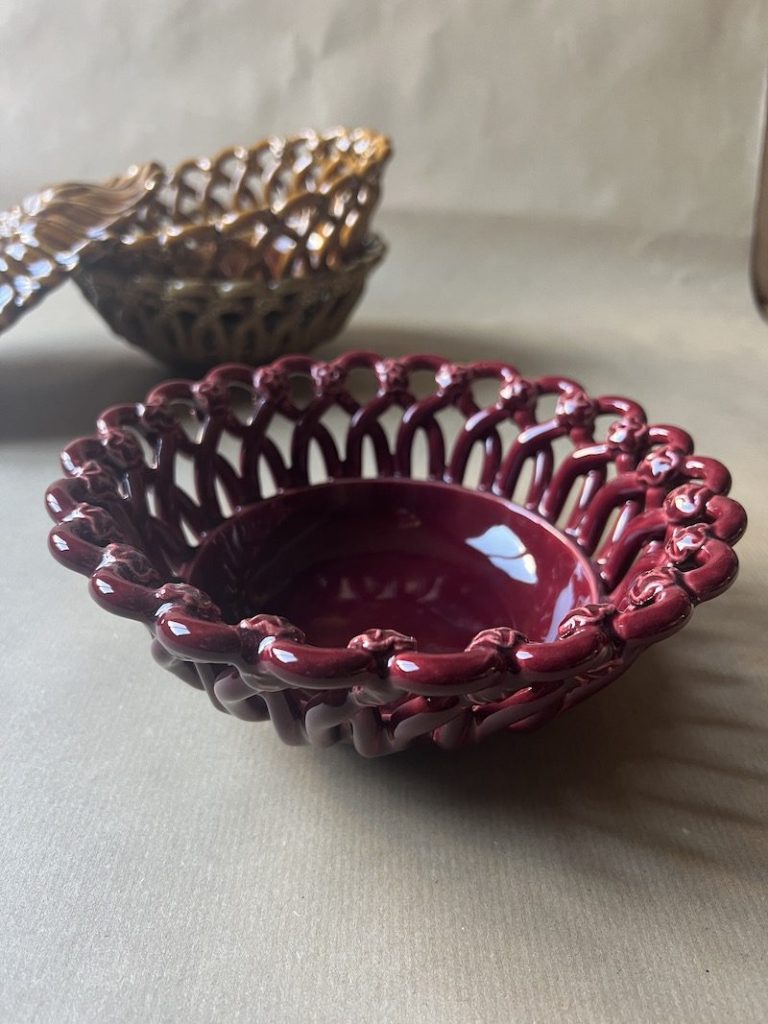 Bordeaux ceramic breadbasket.
